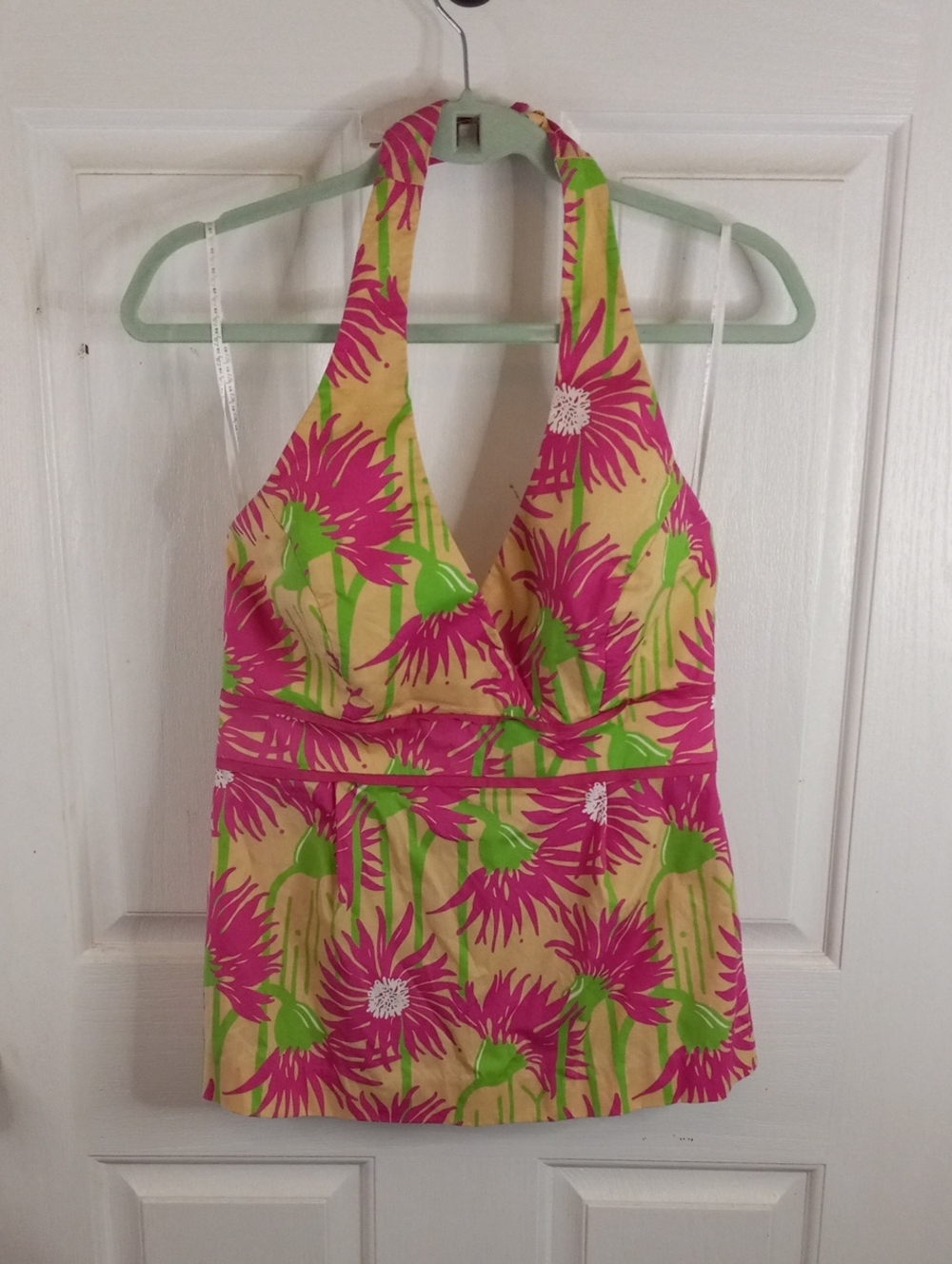 Lilly Pulitzer Pink floral Halter Top size 4